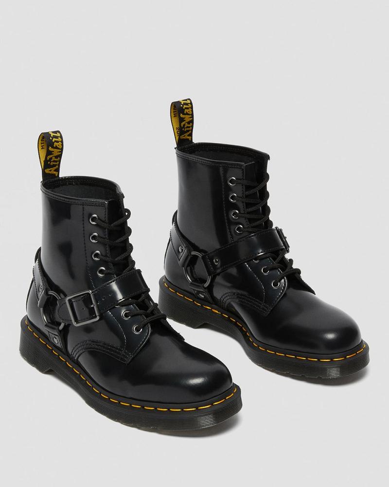 Dr Martens 1460 Harness Leren Veterlaarzen Heren Zwart | NL 294TCE